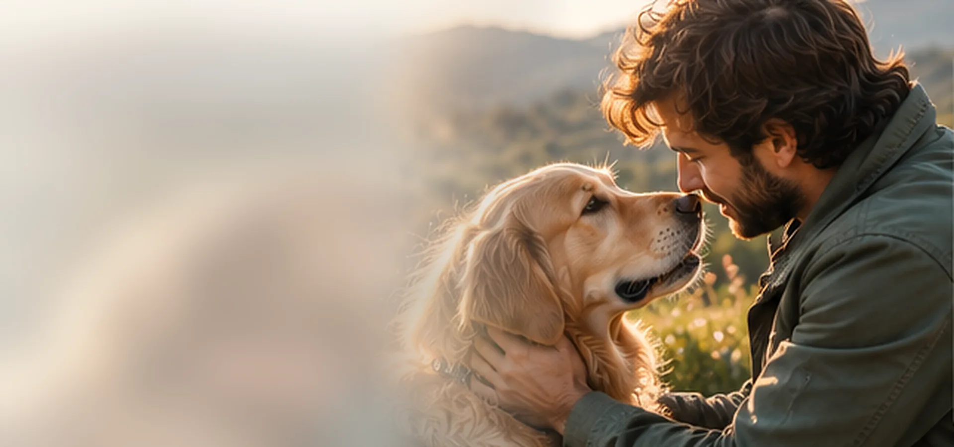 Foto provisional: perro con su propietario
